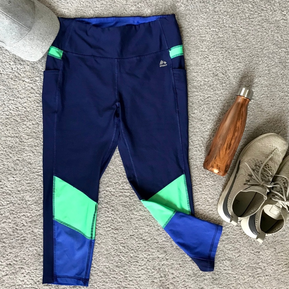 Blue RBX High Rise Crop Leggings